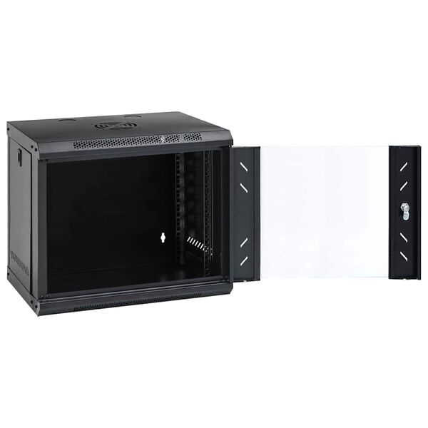 vidaXL Network Cabinet with Storage Black 53 x 45 x 45 cm Steel