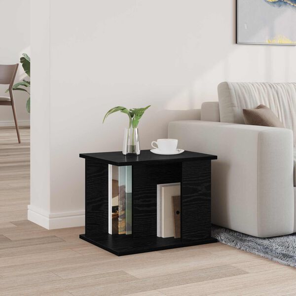 vidaXL Magazine Rack Black Oak 35 x 35 x 45 cm Engineered Wood