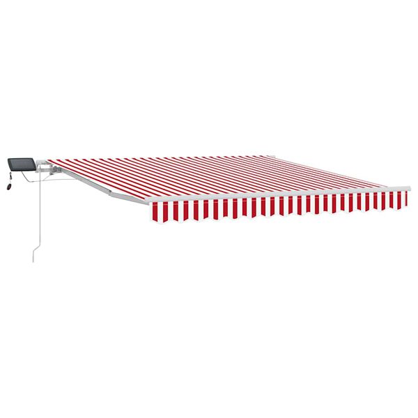 vidaXL Retractable Awning Red and White 350 x 250 cm Fabric and Steel
