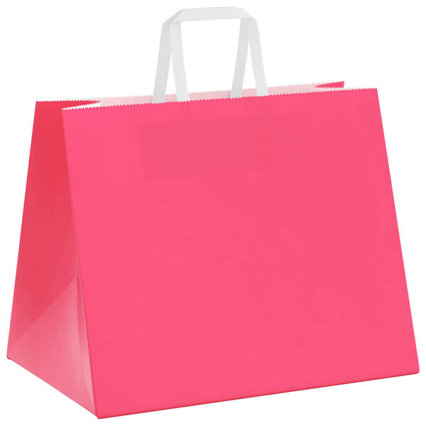 vidaXL Paper Bags 50 pcs with Handles Pink 32x22x24 cm