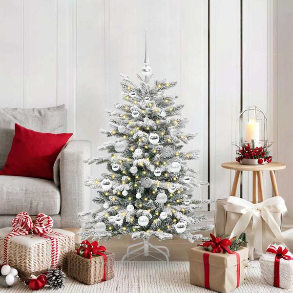 vidaXL Artificial Hinged Christmas Tree White 120 cm PE and PVC