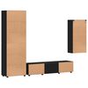 vidaXL TV Cabinet Set with Drawer FLORIN Black Engineered Wood