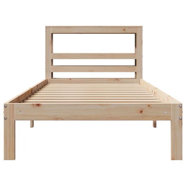 vidaXL Bed Frame with Headboard without Mattress 75x190 cm Small Single