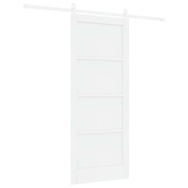 vidaXL Sliding Door White 83 x 202 cm Solid Pine Wood