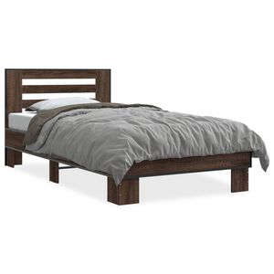 vidaXL Bed Frame without Mattress Brown Oak 90x190 cm Single