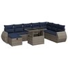 vidaXL 9 Piece Garden Sofa Set with Cushions Brown Poly Rattan Acacia