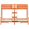 vidaXL Bunk Bed without Mattress 90x200/140x200 cm Wax Brown Solid Wood