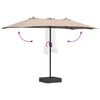 vidaXL Garden Parasol Taupe 385 x 209 x 244 cm Polyester