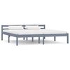 vidaXL Bed Frame without Mattress Grey Solid Pine Wood 180x200 cm