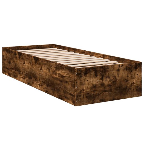 vidaXL Bed Frame without Mattress Smoked Oak 90x190 cm Single