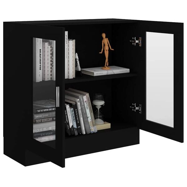 vidaXL Vitrine Cabinet Black 82.5x30.5x80 cm Engineered Wood