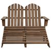 vidaXL 2-Seater Garden Adirondack Chair&Ottoman Fir Wood Brown