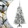 vidaXL Artificial Hinged Christmas Tree Green and white 120 cm