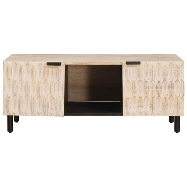 vidaXL Coffee Table White 100 x 54 x 40 cm Solid Mango Wood