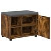 vidaXL Hall Bench with Cushion with Shelf Smoked Oak 60 x 38 x 46 cm