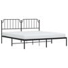 vidaXL Metal Bed Frame without Mattress with Headboard Black 183x213cm