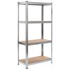 vidaXL Storage Shelf Silver 80x40x160 cm Steel and MDF