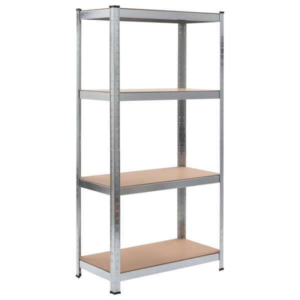 vidaXL Storage Shelf Silver 80x40x160 cm Steel and MDF