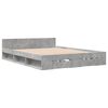 vidaXL Bed Frame with Drawers without Mattress Concrete Grey 135x190 cm Double