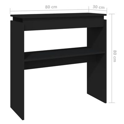 vidaXL Console Table Black 80x30x80 cm Engineered Wood