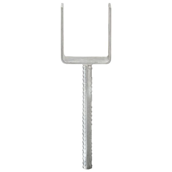 vidaXL Fence Anchors 6 pcs Silver 8x6x30 cm Galvanised Steel