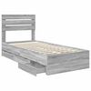 vidaXL Bed Frame with Drawer Grey Sonoma 90 x 200 cm Engineer Wood