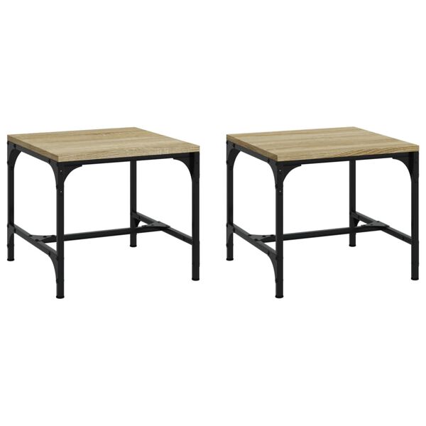 vidaXL Side Tables 2 pcs Sonoma Oak 40x40x35 cm Engineered Wood