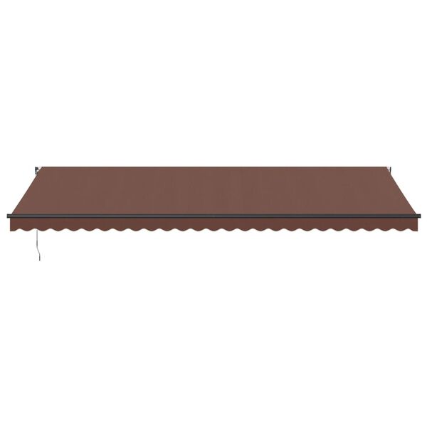 vidaXL Manual Retractable Awning with LEDs Brown 600x350 cm