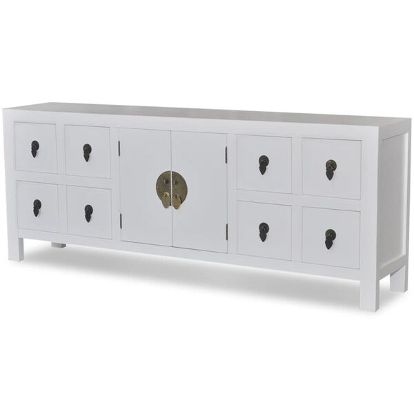 vidaXL Wooden Sideboard Asian Style with 8 Drawers and 2 Doors