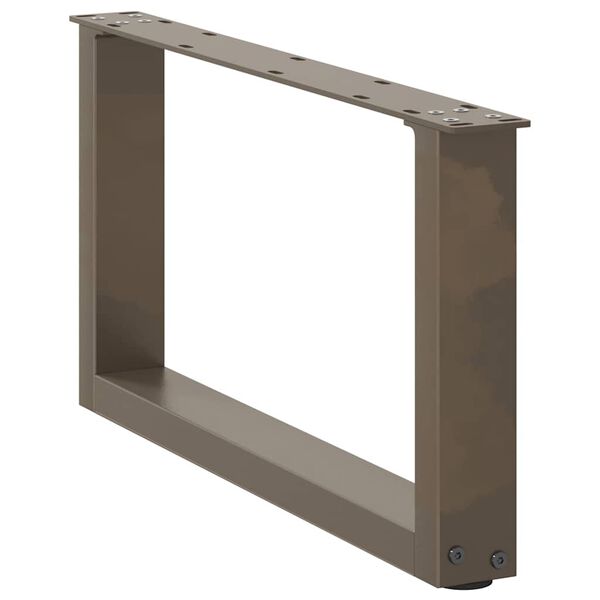 vidaXL Coffee Table Legs U-Shaped 2 pcs Natural Steel 70x(30-31) cm Steel