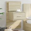 vidaXL Wall-mounted Bedside Cabinet with LED Lights Sonoma Oak
