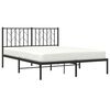 vidaXL Metal Bed Frame without Mattress with Headboard Black 135x190cm