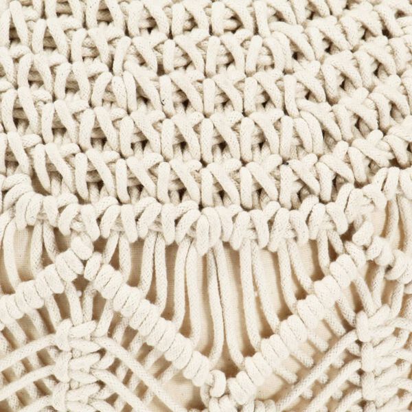 vidaXL Macrame Handmade Pouffe 45x30 cm Cotton