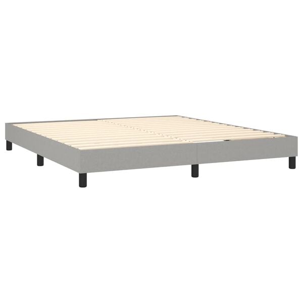 vidaXL Box Spring Bed Frame Light Grey Super King Fabric (UK/IE/FI/NO only)