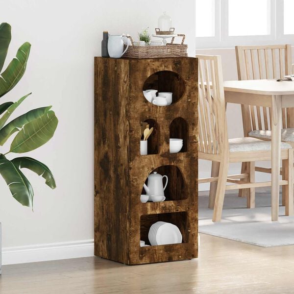 vidaXL Sideboard Smoked Oak 40 x 35 x 100.5 cm Engineered Wood