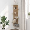 vidaXL Wall Corner Shelf Artisian Oak 36.5x36.5x140 cm Engineered Wood