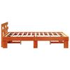 vidaXL Bed Frame with Headboard Wax Brown 135 x 190 cm Solid Pine Wood