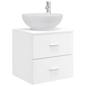 vidaXL Wall-Mounted Sink Vanity White 49.5 x 44.5 x 66.5 cm