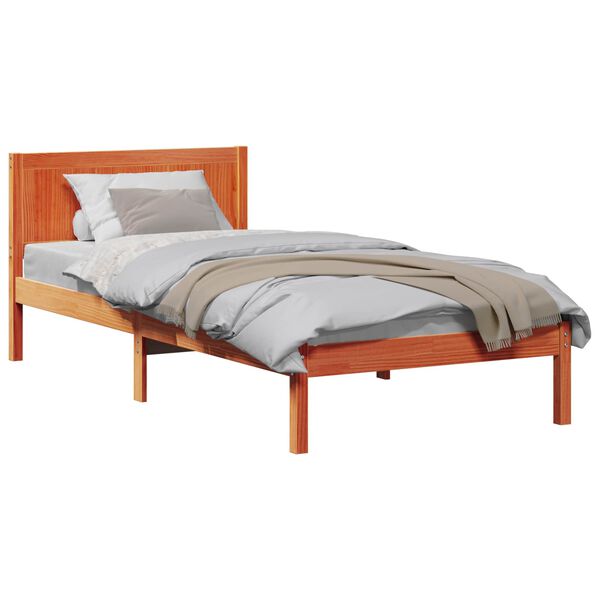 vidaXL Bed Frame Brown 90 x 190 cm Solid Pine wood