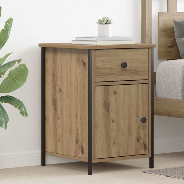 vidaXL Bedside Cabinet with Drawer 2 pcs Artisan Oak 40 x 42 x 60 cm