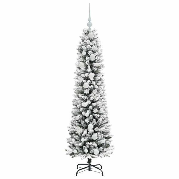vidaXL Artificial Christmas Tree with 150 LEDs with Stand White 150 cm