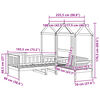 vidaXL Day Bed and Bench Set with Roof without Mattress White 90x190 cm Single