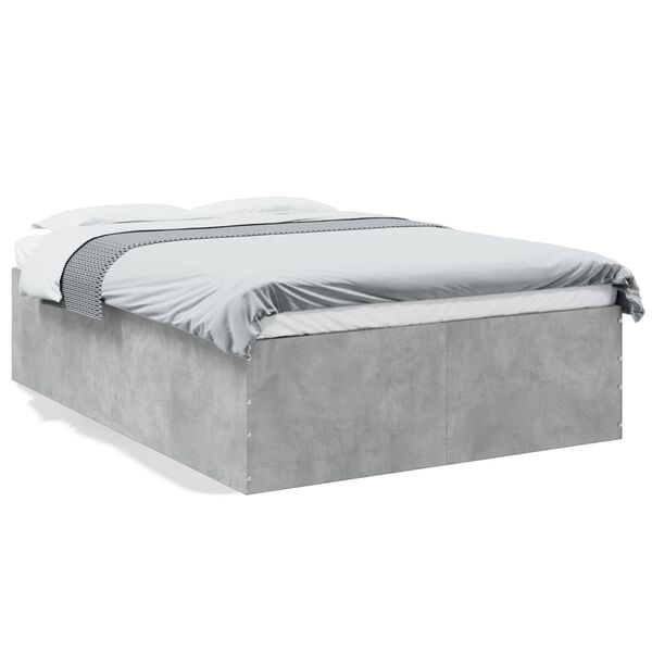 vidaXL Bed Frame without Mattress Concrete Grey 140x190 cm