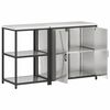 vidaXL Kitchen Storage Set with Shelf 2 pcs Silver Stainless Steel