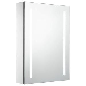 vidaXL Bathroom Cabinet | White and Silver | MDF | 50x13x70 cm