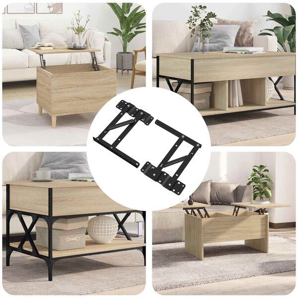 vidaXL Bed Lift Mechanism 2 pcs Black 340 x 95 x 40 mm Iron