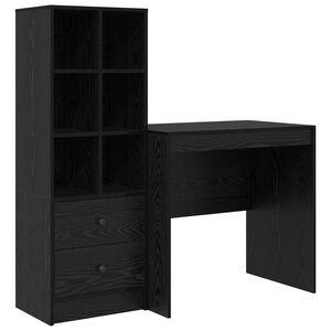 vidaXL Desk Black Oak 125.5 x 50 x 127 cm 2 pcs