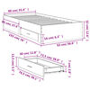 vidaXL Bed Frame with Drawers without Mattress Concrete Grey 90x190 cm Single