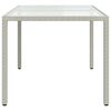 vidaXL Garden Table 150x90x75 cm Tempered Glass and Poly Rattan White