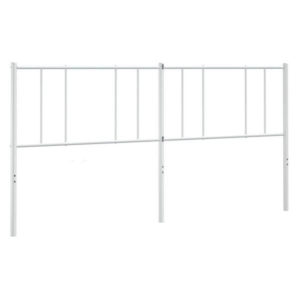 vidaXL Metal Replace Headboard White 200 cm